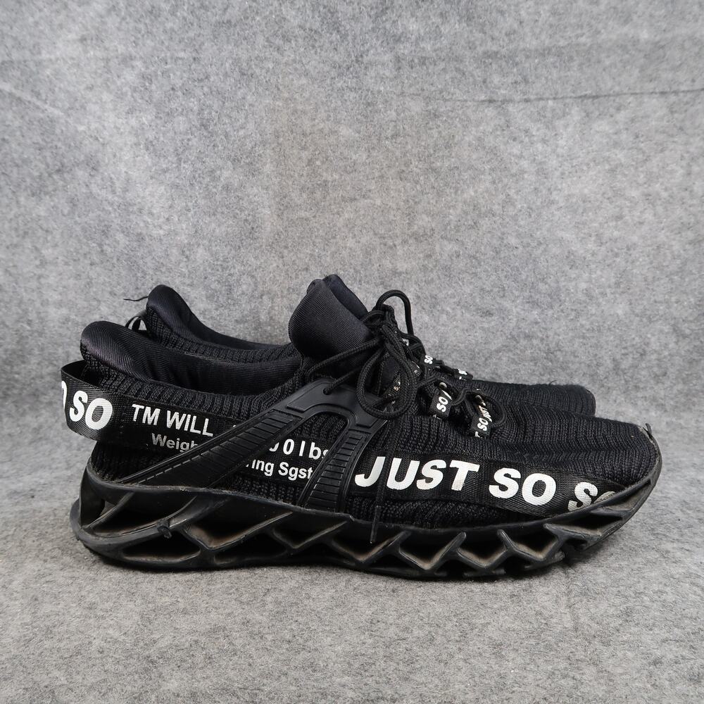 Just So So Shoes Mens 12 Sneakers Athletic Trainer Casual Active Black Lace Up